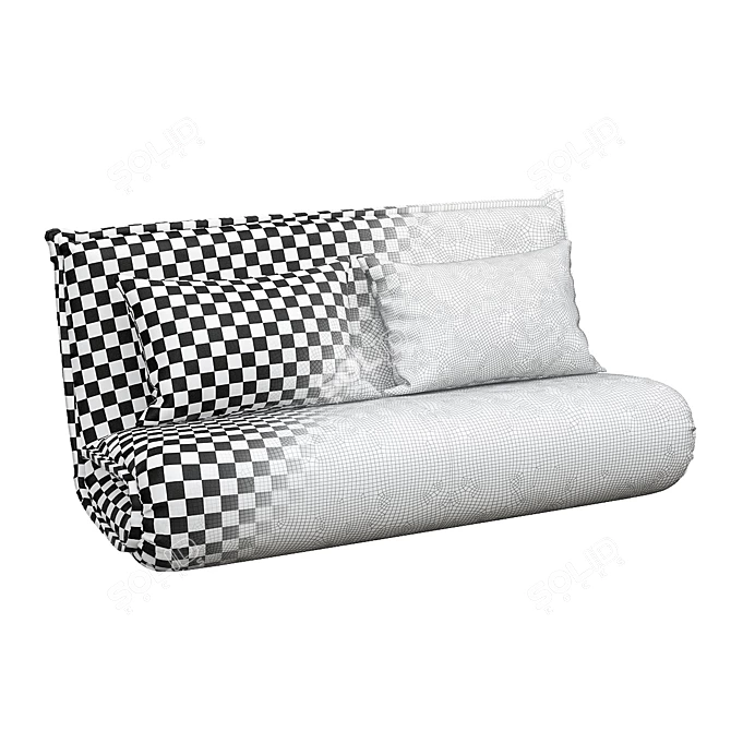 Modern Grey Fabric Sleeper Sofa 3D model image 5