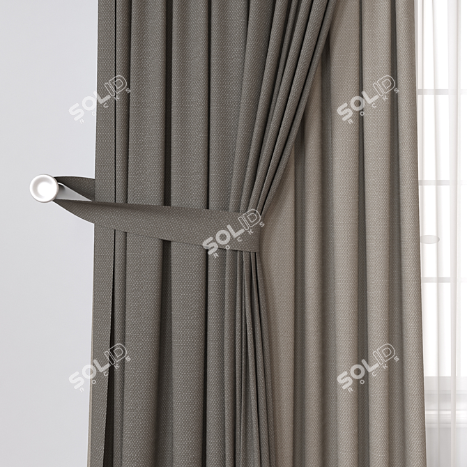 Elegant Curtain A234 with Versatile Export Options 3D model image 2