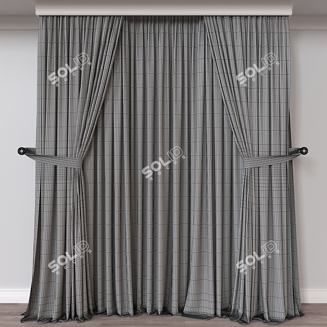 Elegant Curtain A234 with Versatile Export Options 3D model image 4