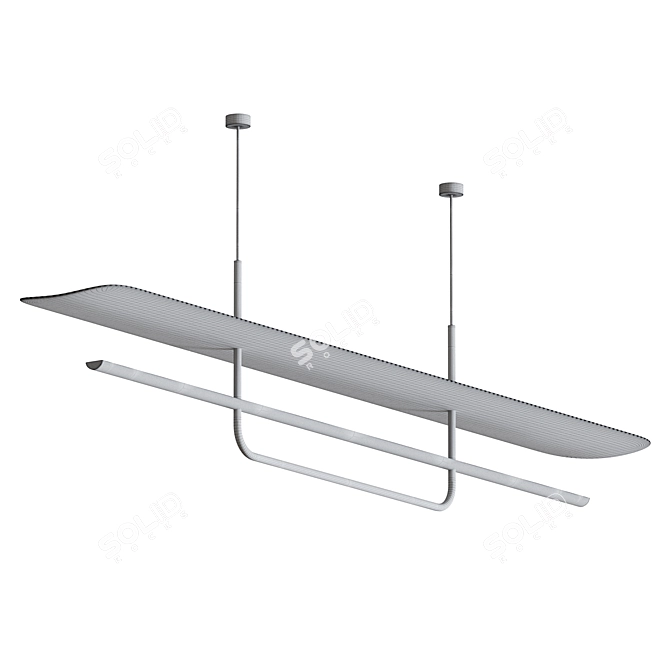 Sleek Linear LED Pendant Light 3D model image 2