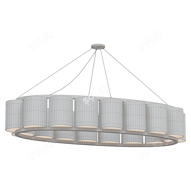 Elegant Bibendum Oval Chandelier 3D model image 2