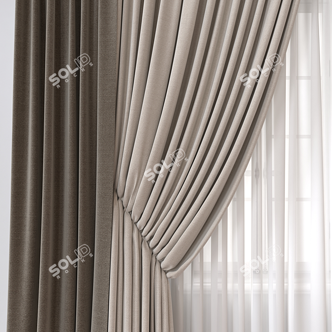 Modern 3D Curtain Model Formats 3D model image 2