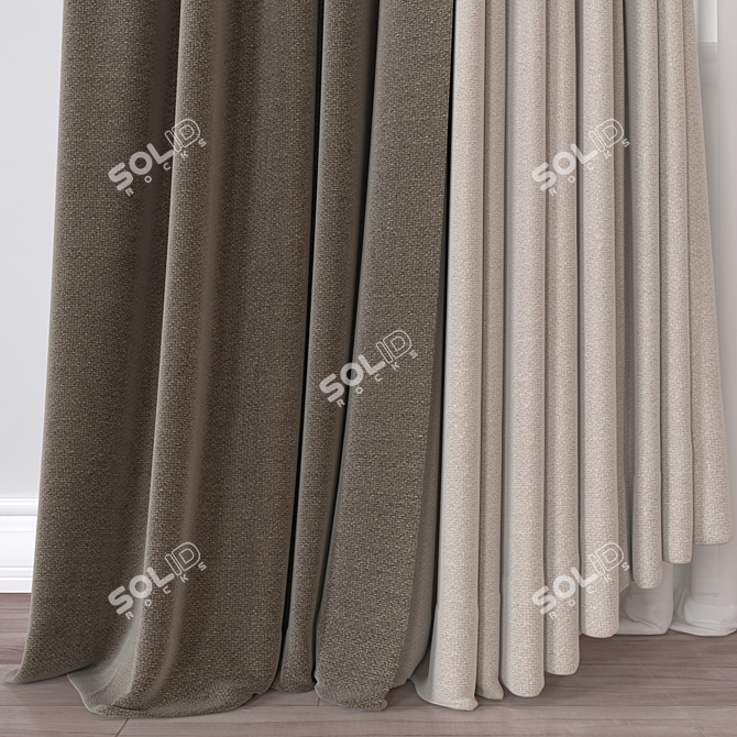 Modern 3D Curtain Model Formats 3D model image 3