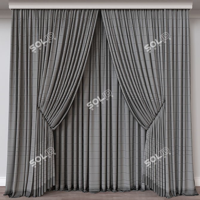 Modern 3D Curtain Model Formats 3D model image 4