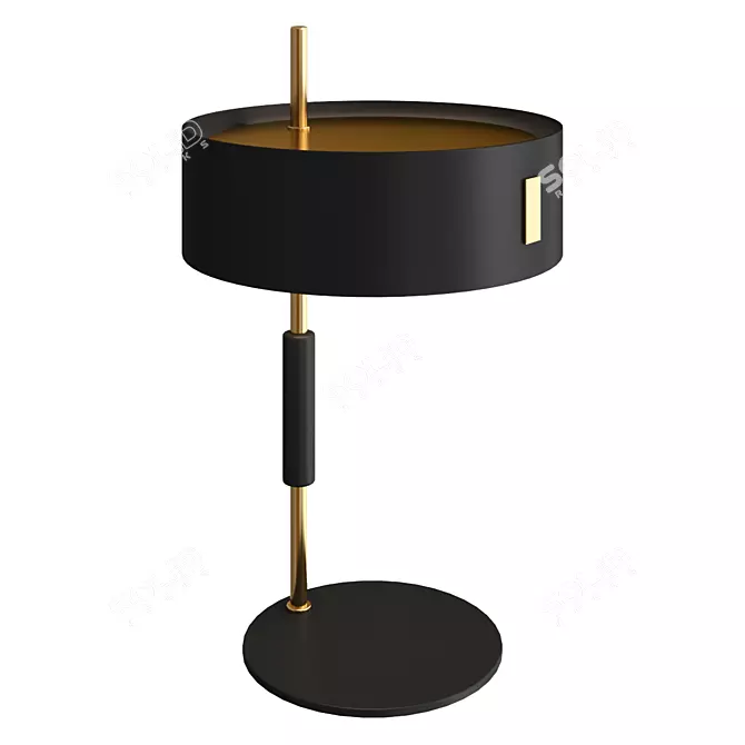 Vintage Chrome Table Lamp 3D model image 1