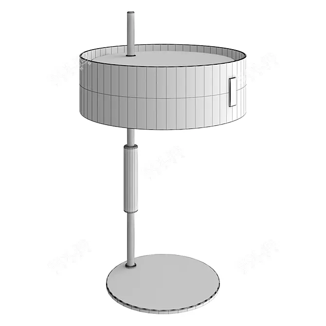 Vintage Chrome Table Lamp 3D model image 2