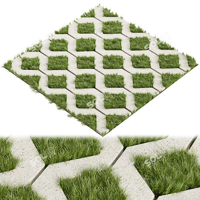 High-Quality Tileable Grass Model 3D model image 1