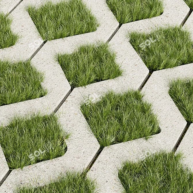 High-Quality Tileable Grass Model 3D model image 3