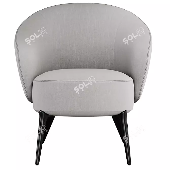 Elegant HELEN Armchair in Coral 3D model image 2