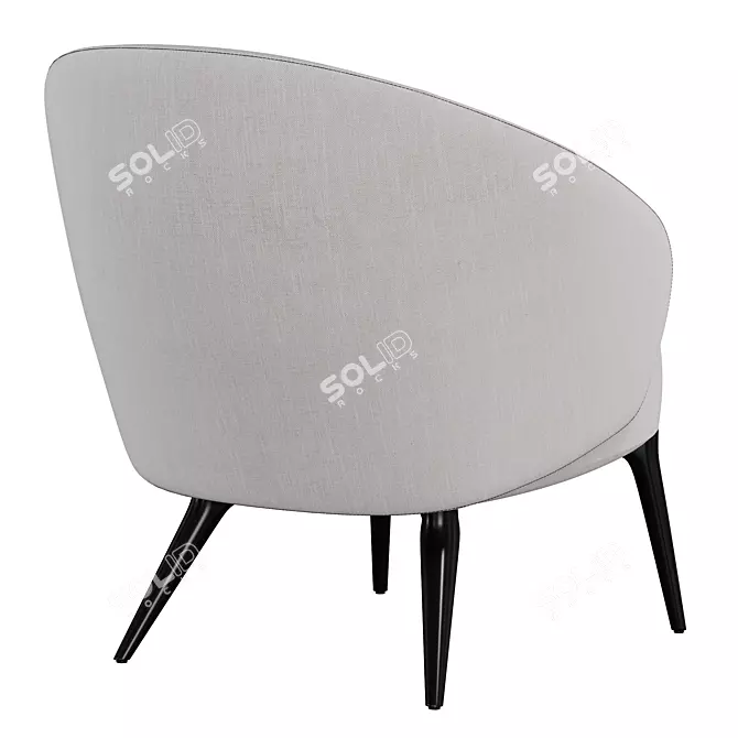 Elegant HELEN Armchair in Coral 3D model image 4