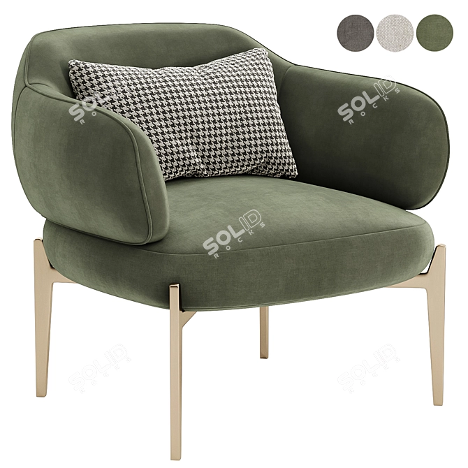 Elegant Mareli Armchair  Comfortable Beauty 3D model image 2