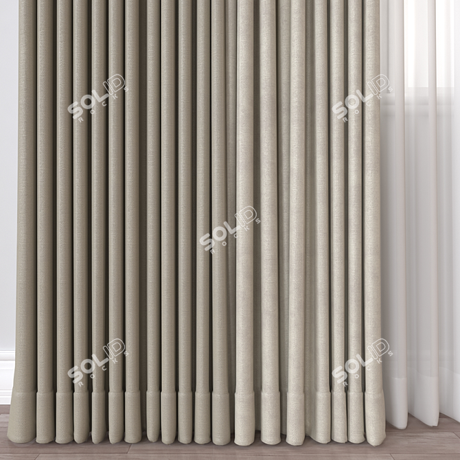 Rendered Curtain Model for 3D 3D model image 2