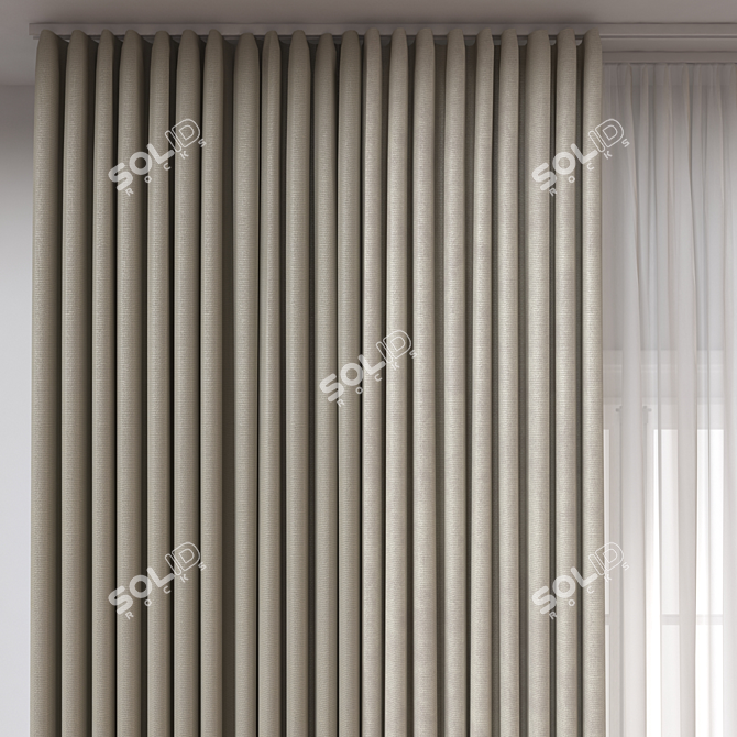 Rendered Curtain Model for 3D 3D model image 3