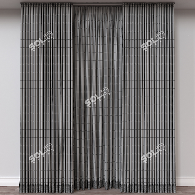 Rendered Curtain Model for 3D 3D model image 4