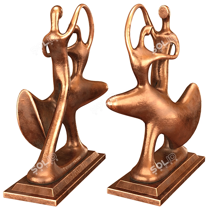 Dynamic Abstract Dancer Sculpture 3D model image 1