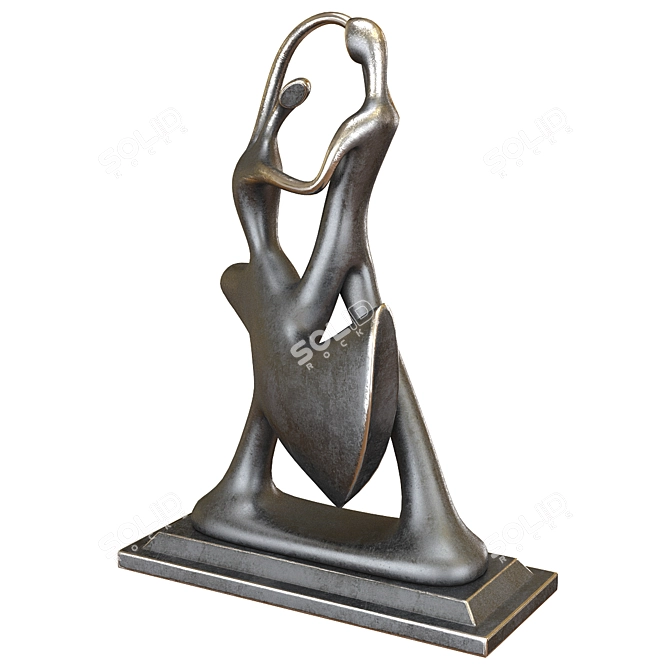 Dynamic Abstract Dancer Sculpture 3D model image 5