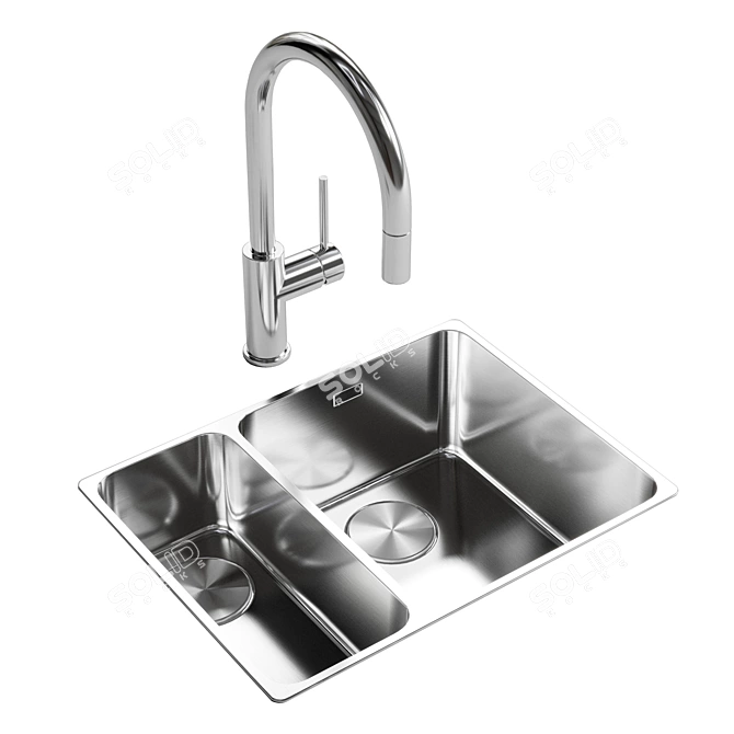 Mythos Myx Steel Sink Duo 3D model image 1