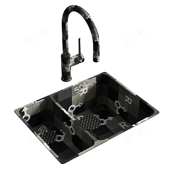 Mythos Myx Steel Sink Duo 3D model image 5