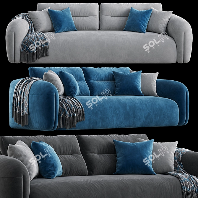Elegant Quentin Sofa in 3D 3D model image 2