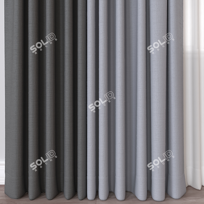 Modern 3D Curtain Model FBX 3D model image 2