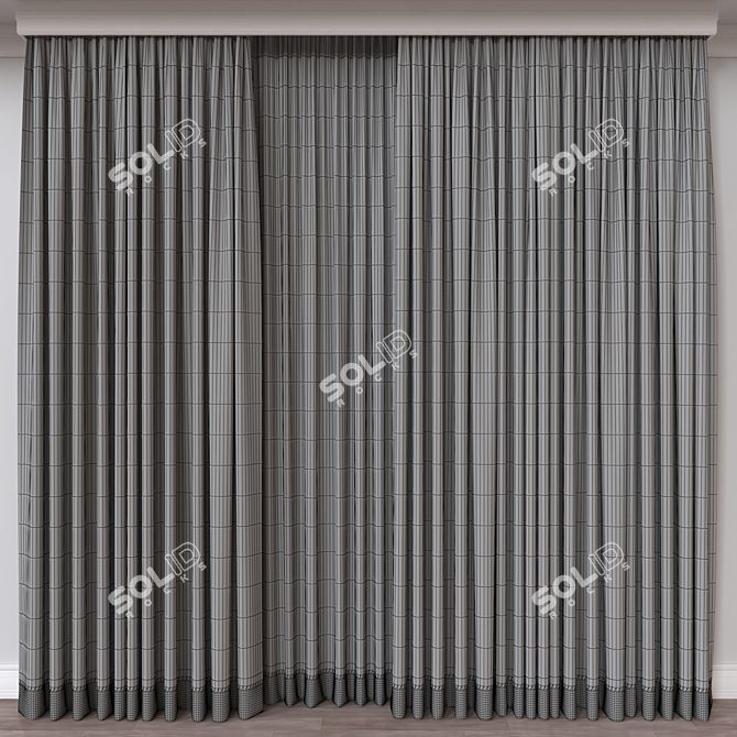 Modern 3D Curtain Model FBX 3D model image 4