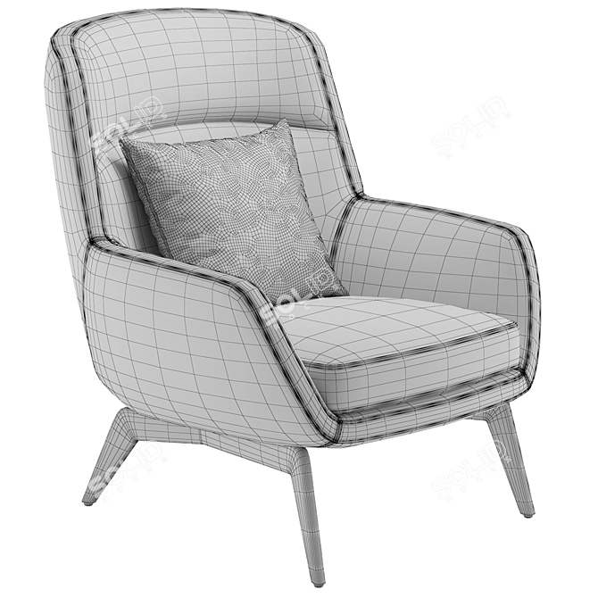 Elegant Minotti Belt Armchair 3D model image 6