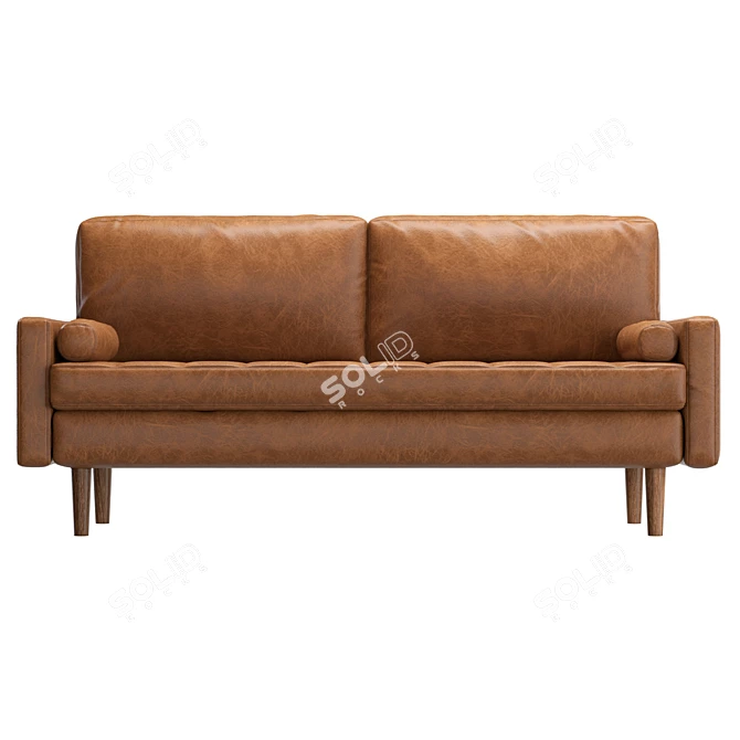 Vegan Leather Loveseat, High Resolution 3D model image 2