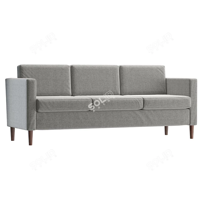Hana Upholstered Sofa, Real Size 3D model image 1