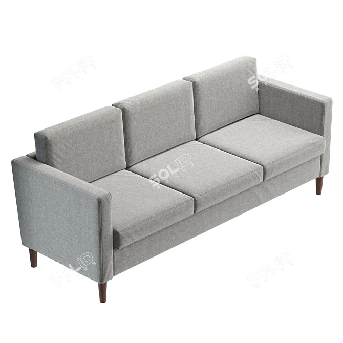 Hana Upholstered Sofa, Real Size 3D model image 5