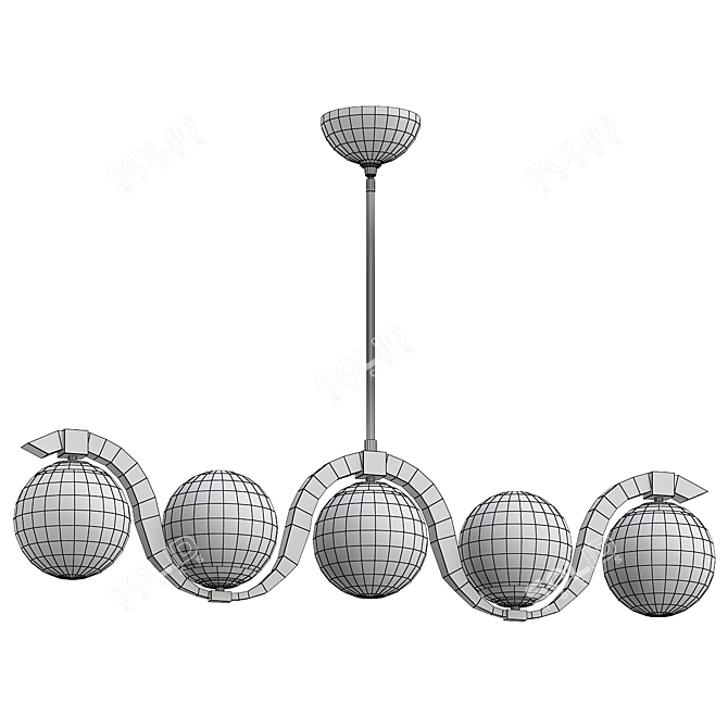 Linear Pendant Light Fixture "Reedway 3D model image 2