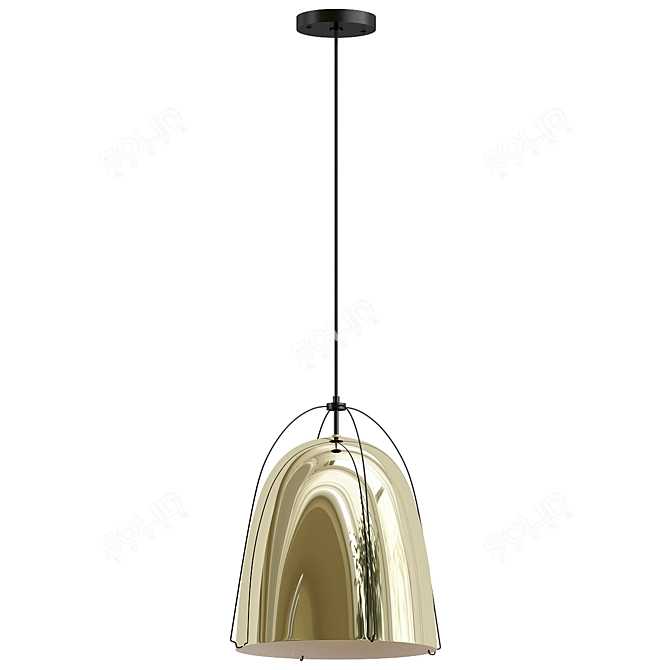 Haleigh Metal Dome Pendant Light 3D model image 1