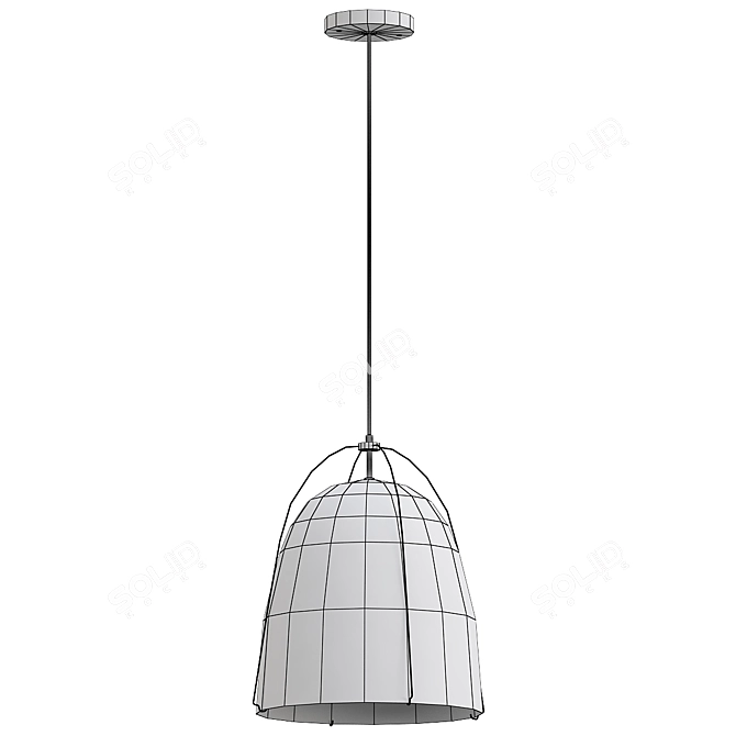Haleigh Metal Dome Pendant Light 3D model image 2