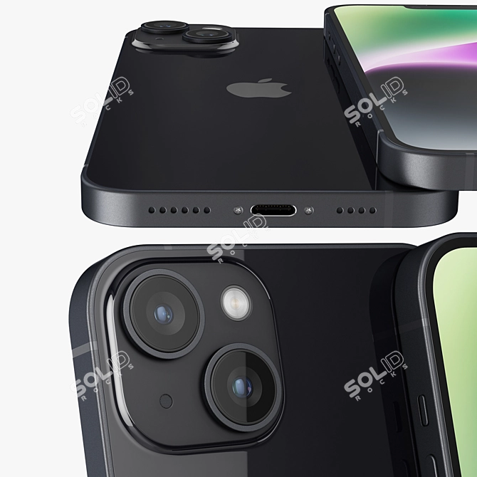 iPhone 14 Plus Midnight Render 3D model image 3