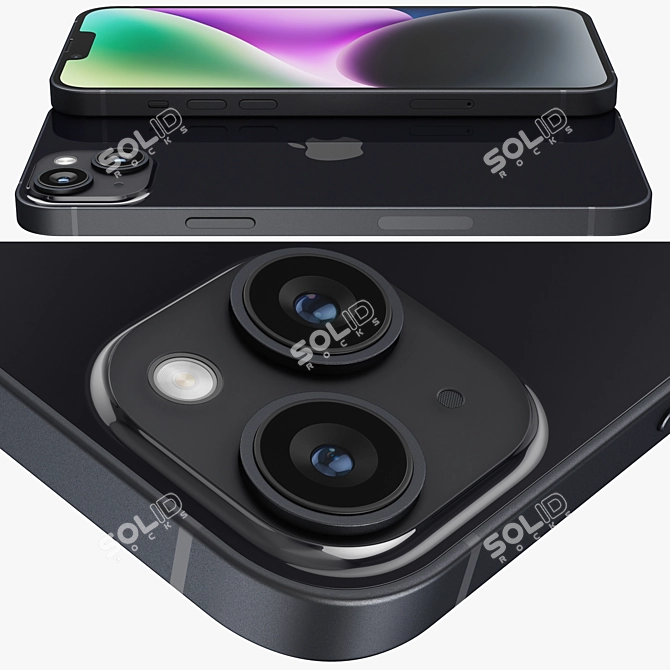 iPhone 14 Plus Midnight Render 3D model image 4