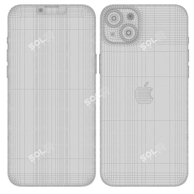 iPhone 14 Plus Midnight Render 3D model image 7