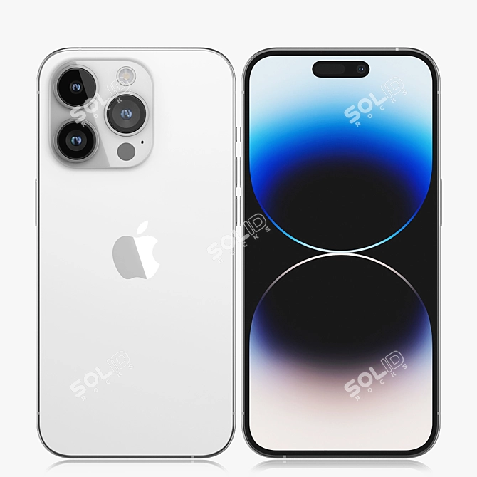 iPhone 14 Pro Silver Render Model 3D model image 1