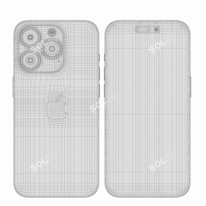 iPhone 14 Pro Silver Render Model 3D model image 7