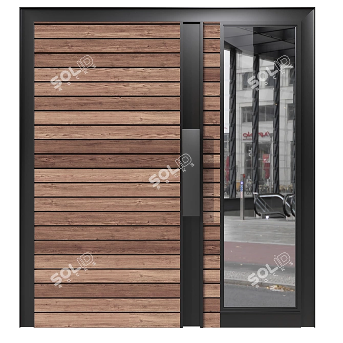 Multi-Style Entrance Door Set 3D model image 3