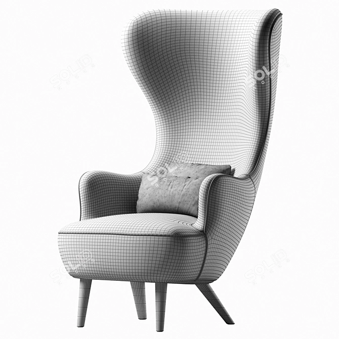 Classico Wingback Chair: 2013 Design 3D model image 6