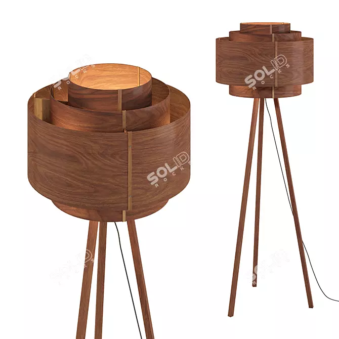 Sleek Drum Floor Lamp 3D model image 4