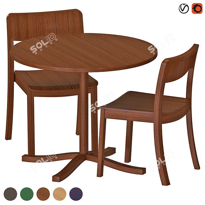 PASTIS Dining Set 3D Model 3D model image 1