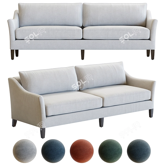 Modern Fabric Keely Sofa 3D Model 3D model image 1