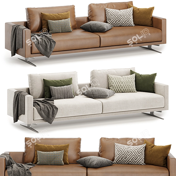 Flexform Campiello Sofa: 2 Colors 3D model image 1