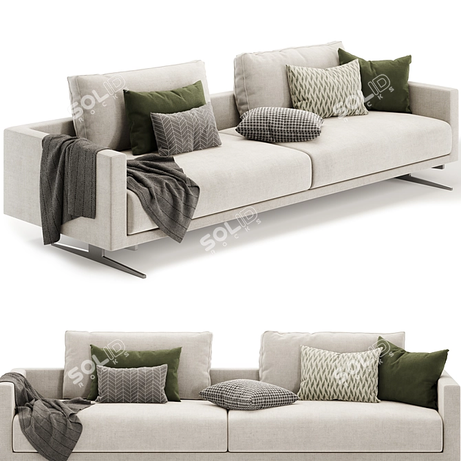 Flexform Campiello Sofa: 2 Colors 3D model image 2