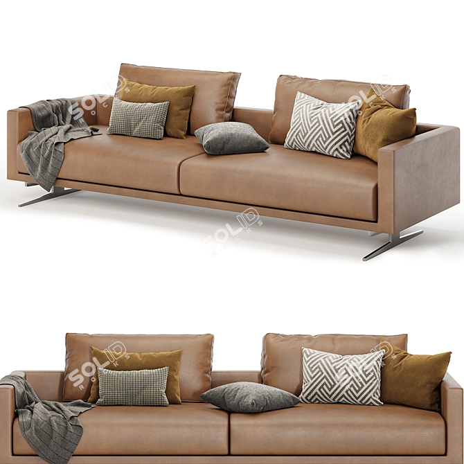 Flexform Campiello Sofa: 2 Colors 3D model image 3