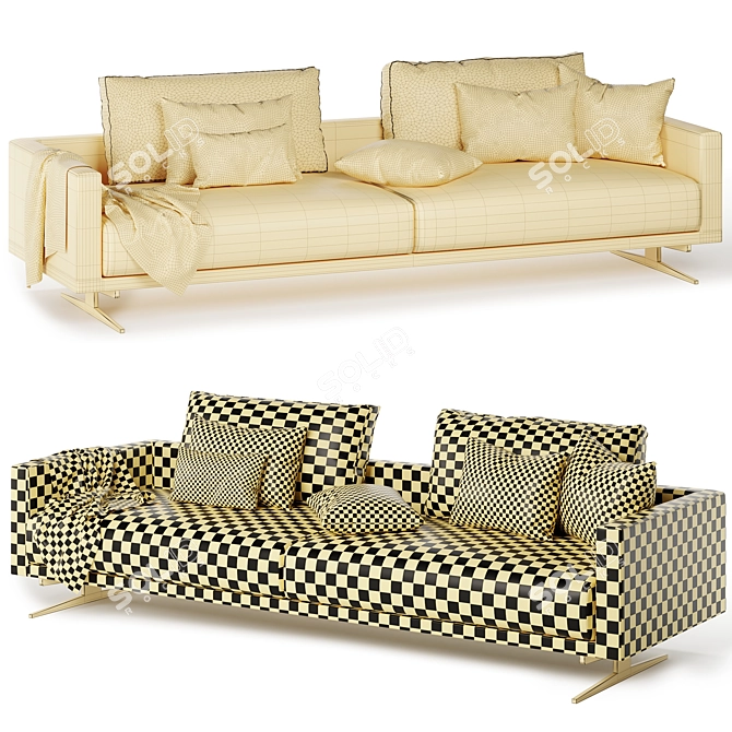 Flexform Campiello Sofa: 2 Colors 3D model image 4