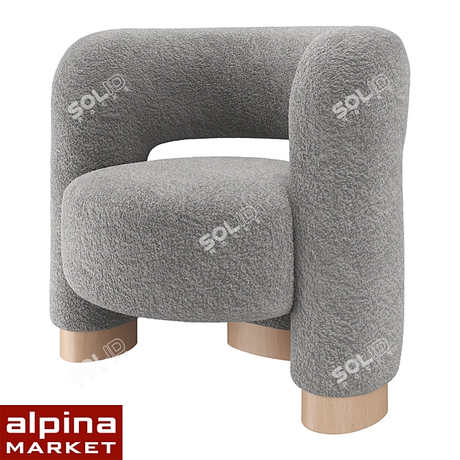 Soft Wool Chair Pecola 3D model image 1