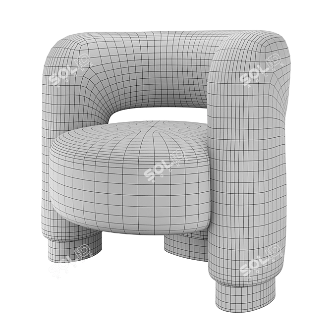 Soft Wool Chair Pecola 3D model image 3