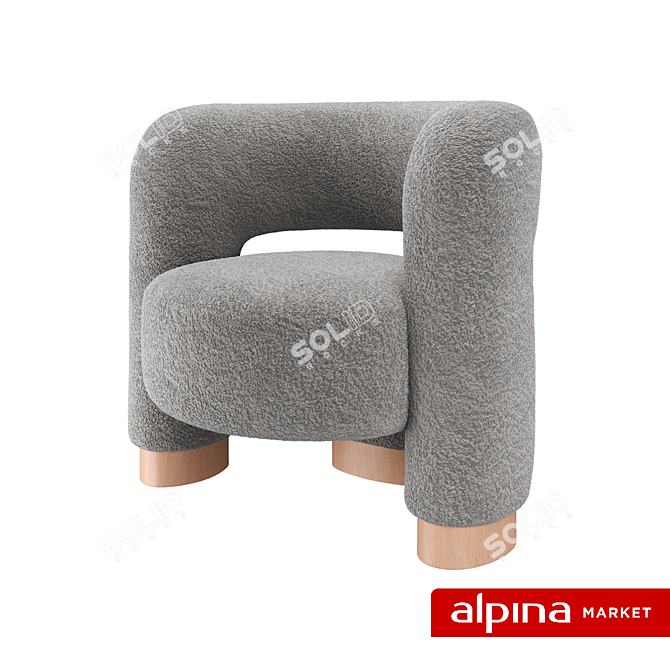 Soft Wool Chair Pecola 3D model image 6