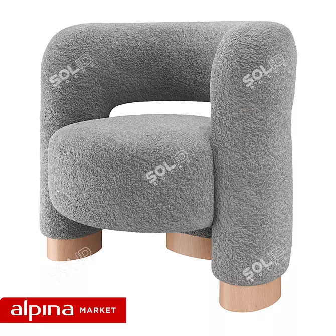 Soft Wool Chair Pecola 3D model image 9